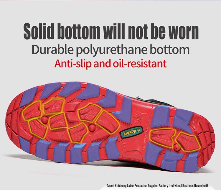 Ozone High-Top Water-Repellent Steel Toe Safety Shoes, Wear-Resistant, Anti-Smash, Anti-Puncture, Soft Sole for Comfortable Work.