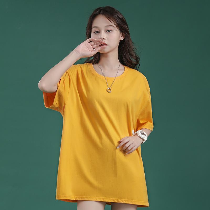 

Шикарная женская летняя футболка с коротким рукавом конфетного цвета - Свободный крой, Гонконгский стиль, Свежий розовый топ 2021 года XL