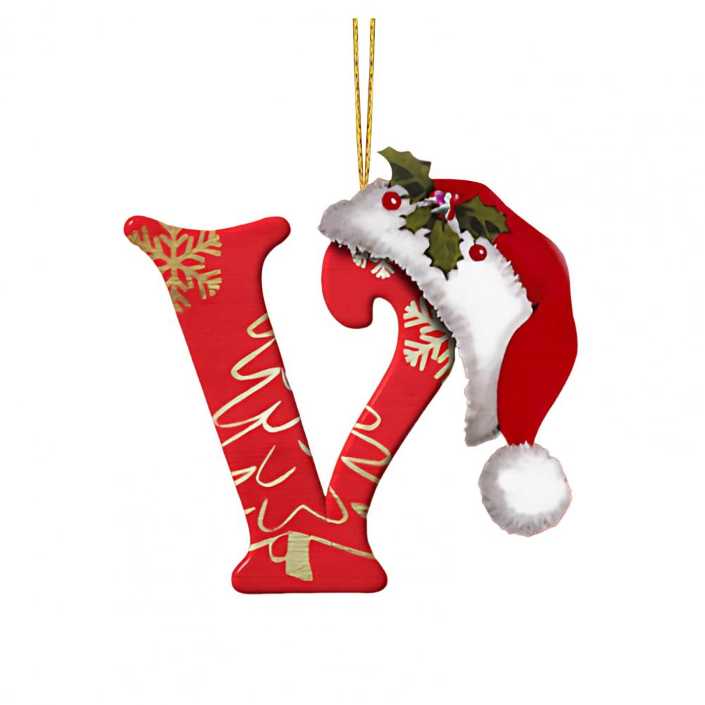 Christmas Tree Letter Decorations Ornaments Set with Santa for Home Holiday