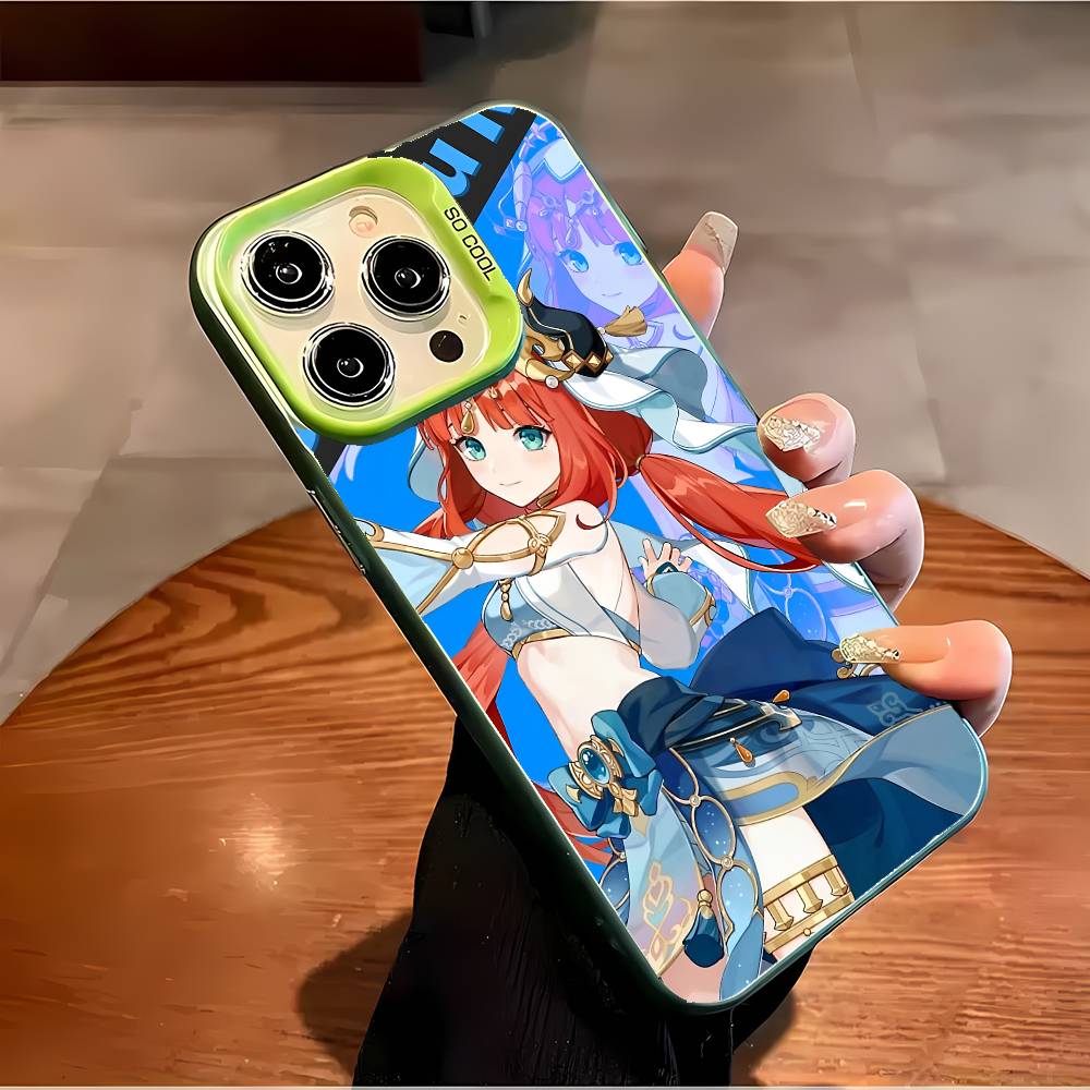 Nilou Genshin Impact Phone Case For IPhone 17 16 15 14 13 12 11 Plus Pro Max Multicolor Aurora Laser Shockproof Funda Cover