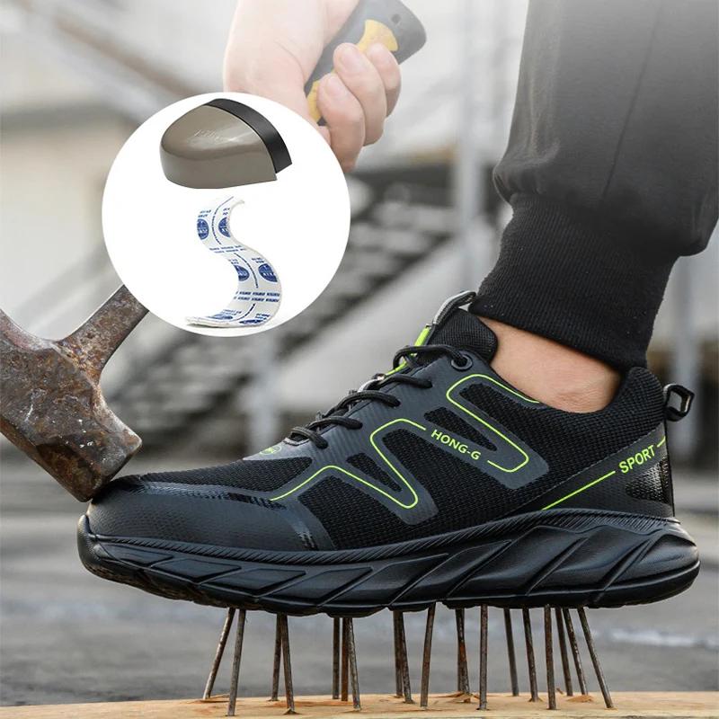 Lightweight Fashion Safety Shoes For Men Industrial Working Boots Steel Toe Puncture Proof Indestructible Sneakers Male Footwear