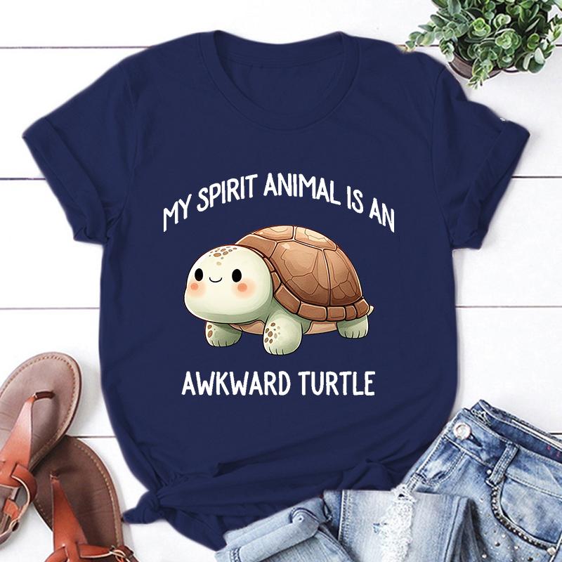 Mým duchovním zvířetem je neohrabaná želva potisk tričko pánské/dámské topy trička léto chladné volné krátký rukáv
