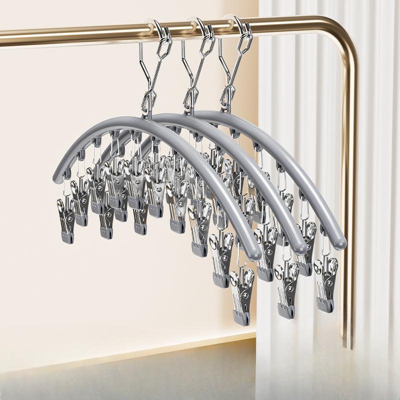 

Дугообразная клипса для носков из нержавеющей стали, бытовая, противоскользящая и ветрозащитная, для хранения в шкафу, сушилка для одежды 1pc серый