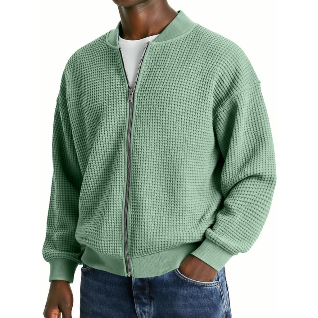 Men's Leisure Sports Round Neck Waverg Long Sleeves Coat