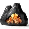 ABBP- 2-Mouth Burner Modern Incense Sticks Burner Mini Chiminea Black Sage Burner Burning Bowl Ideal For Meditation