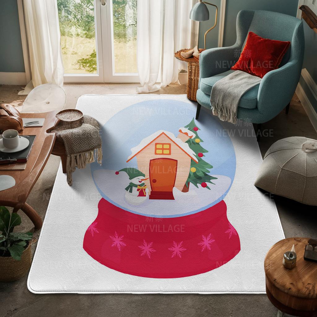 House Entrance Carpet Home Door Mat Living Room Bath Foot Bathroom Non-slip Water Absorption Rugs Bath Merry Christmas Winter