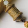 Green Sandalwood Keychain: Prayer Wheel Ethnic Pendant & Mobile Charm