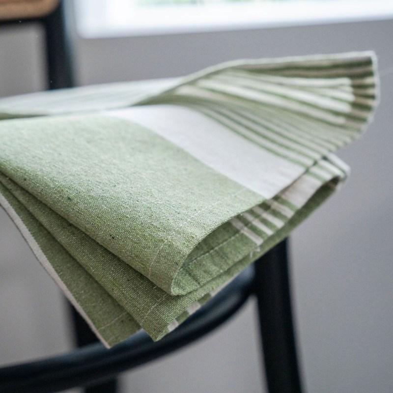 American Cotton Linen Stripe Thick Blackout Home Window Curtains with Tassel Bedroom Kitchen Drapes Living Room Shading Curtain