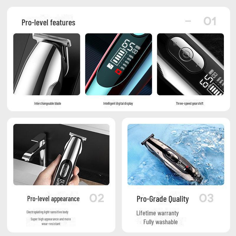Bald Head Self-Shaving Electric Hair Clipper - Home Razor for Smooth Shave