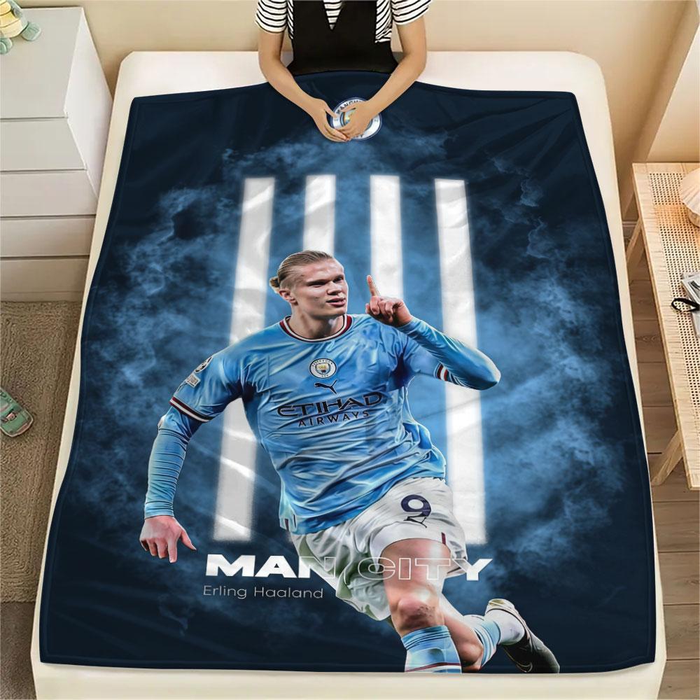 Haaland Football FlAannel Blanket, High Quality Comfortable for All Seasons, Home Decor, Warmth and Comfort