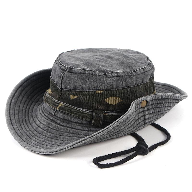 

Outdoor Camo Bucket Hat Women Men Summer Korea Camping Panama Caps Cotton Boonie Hats Beach Sun Protector Fisherman Fishing Cap