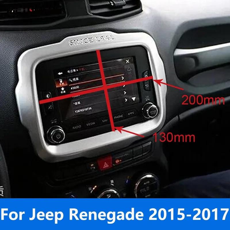 For Jeep Renegade 2015 2016 2017 Matte Center Console GPS Navigation Frame Cover Trim Sticker Interior Accessories Car Styling