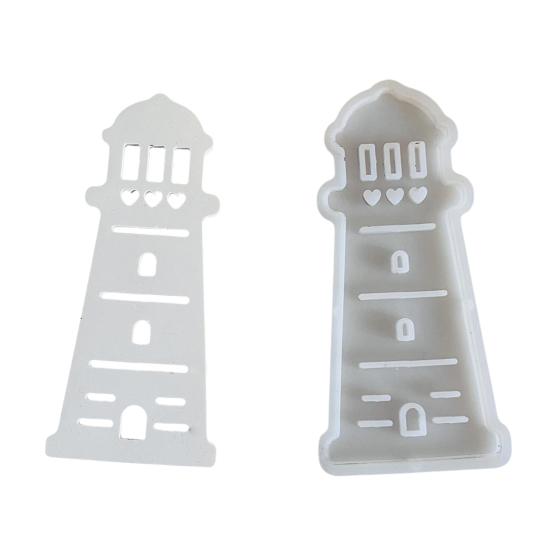 Silicone Lighthouse Mold Resin Plaster Candle Making Mold Summer Beach Theme Handmade Artwork Mold Flexible DIY Craft Tools