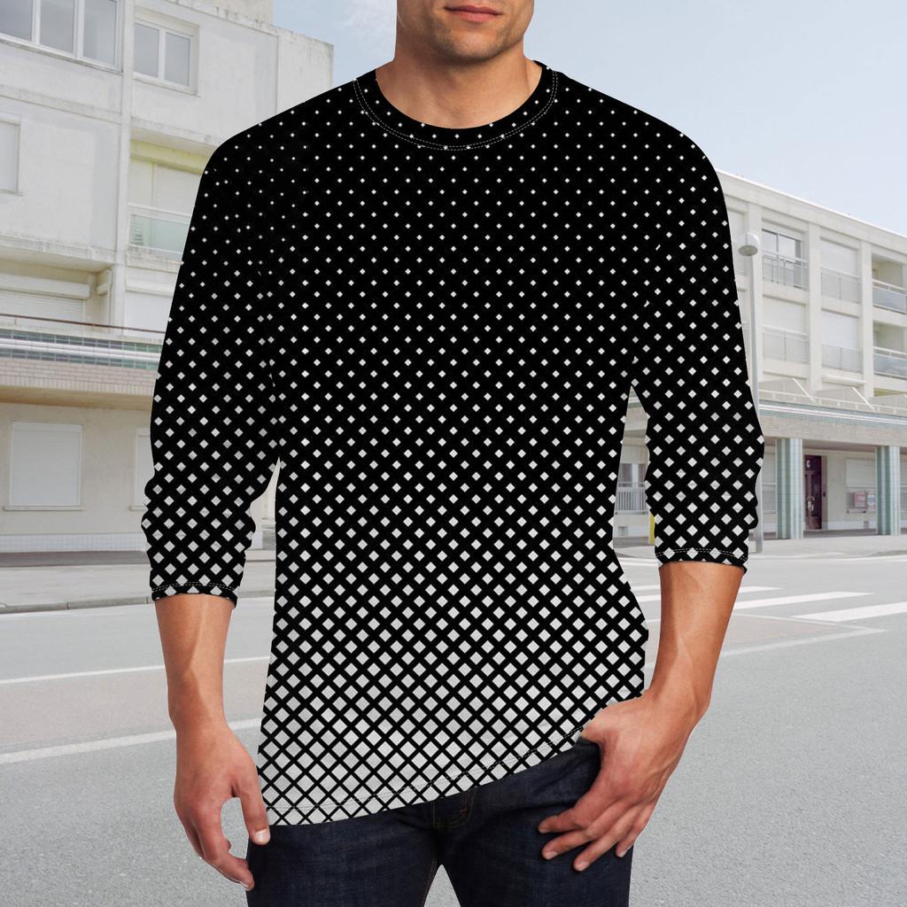 Men's T Shirt O-Neck Clothing Apparel Outdoor Long Sleeve Print Fashion Designer Vintage