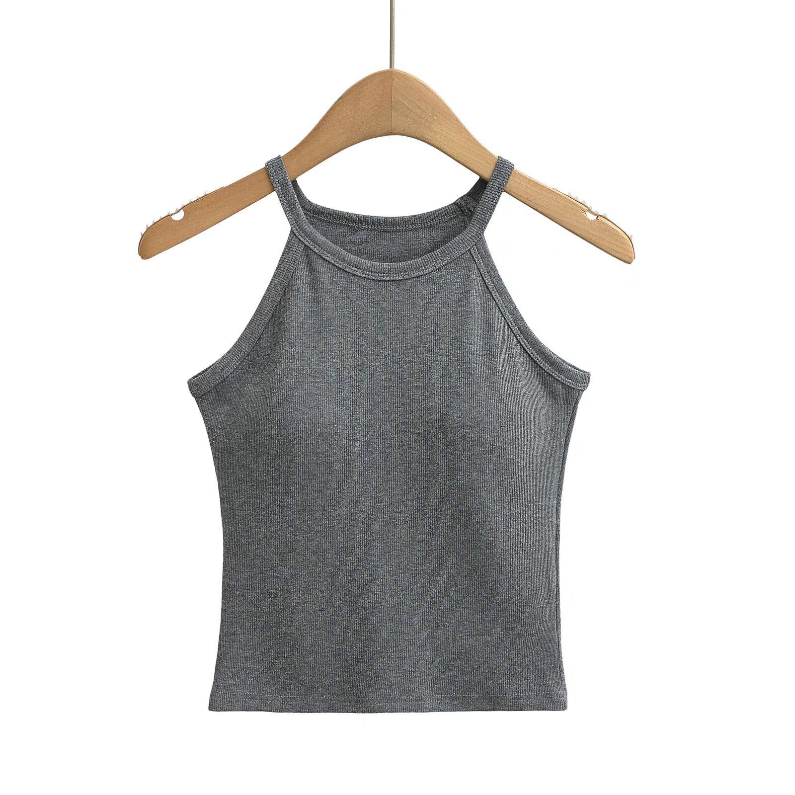 

Spring/Summer 2025 Women s Slimming Halter Camisole with Chest Pads Medium темно-серого