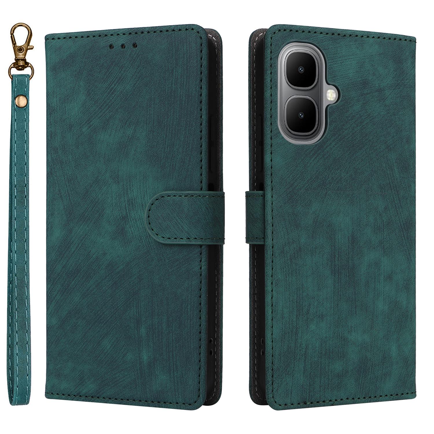 

For Infinix Smart 10/TECNO Pop 10 Case Wallet RFID Blocking PU Leather Phone Cover Stand with Strap Green