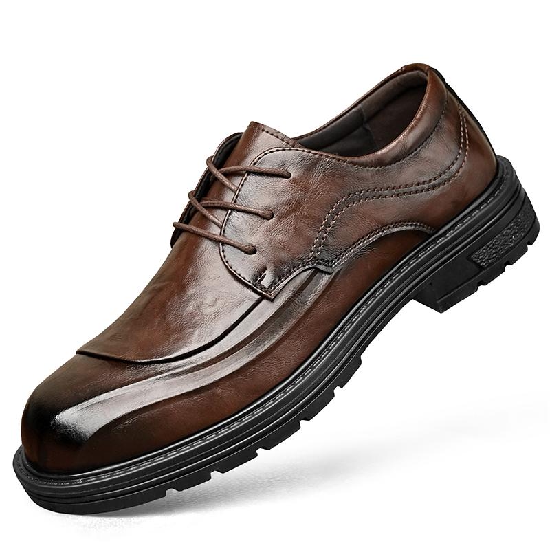 

Модная ретро мужская кожаная обувь Высокое качество, стиль кэжуал и деловой Взрослая обувь для работы и офиса Мужская обувь дерби, лидер продаж 44 коричневый