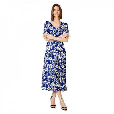 Dorothy Perkins Kadın/Bayan Çiçekli V Yaka Midi Elbise