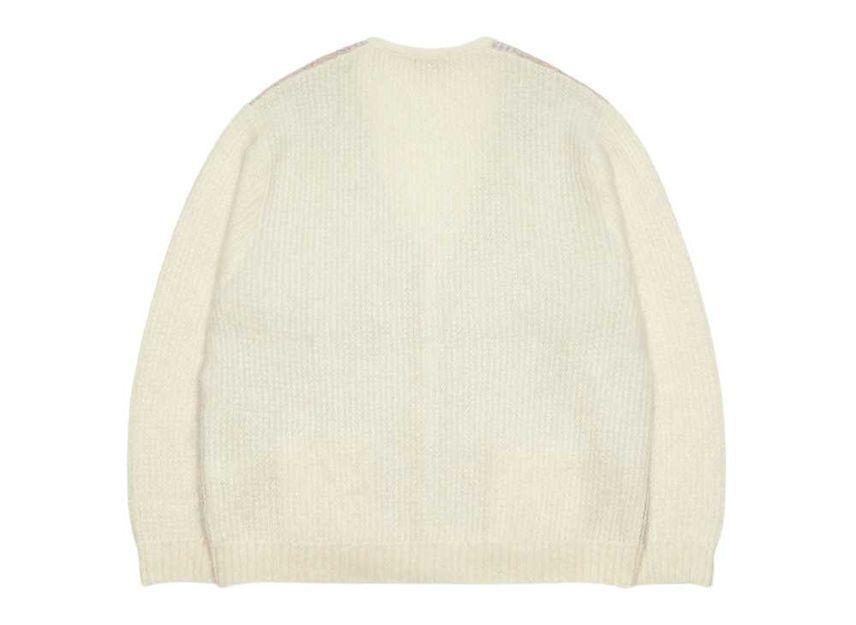 Supreme Brushed Grid Cardigan White