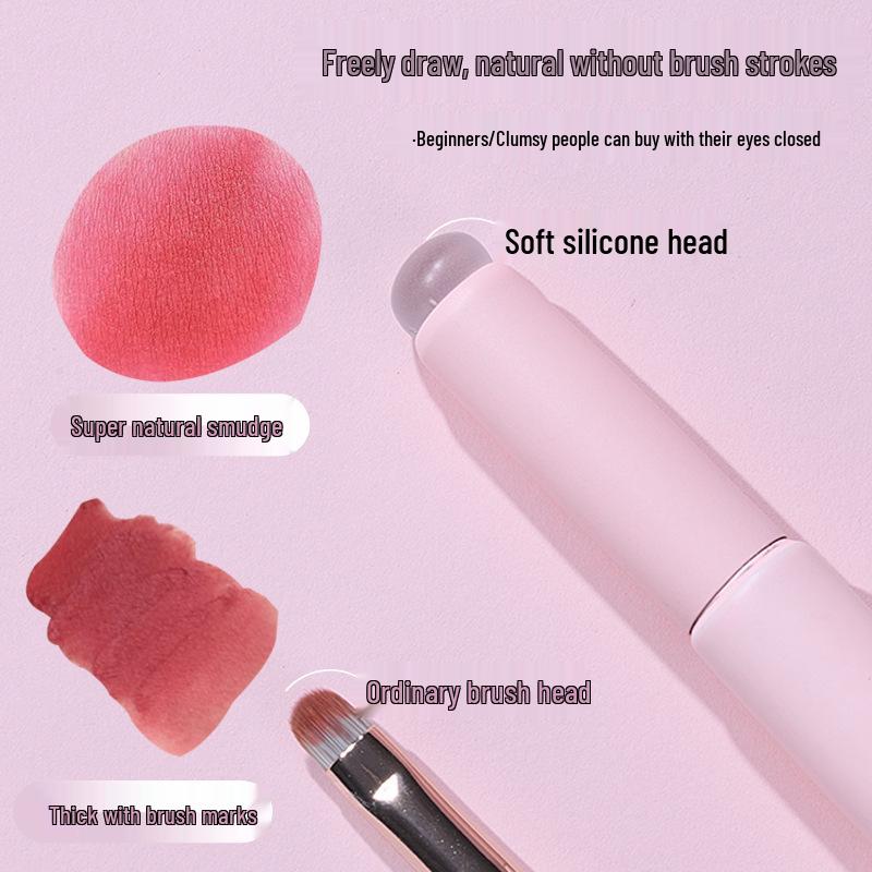 Portable Silicone Lip Brush with Cap - Perfect for Lips, Concealer, Blending, and Beginner Makeup Applications