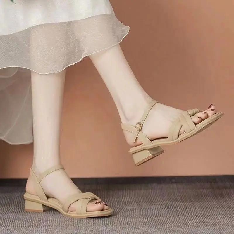 Woman Shoes Roman Style Open Toe Round Tip Sandals For Women Footwear H With Wholesale Bulk Offer 2025 Luxury Shoe The Best