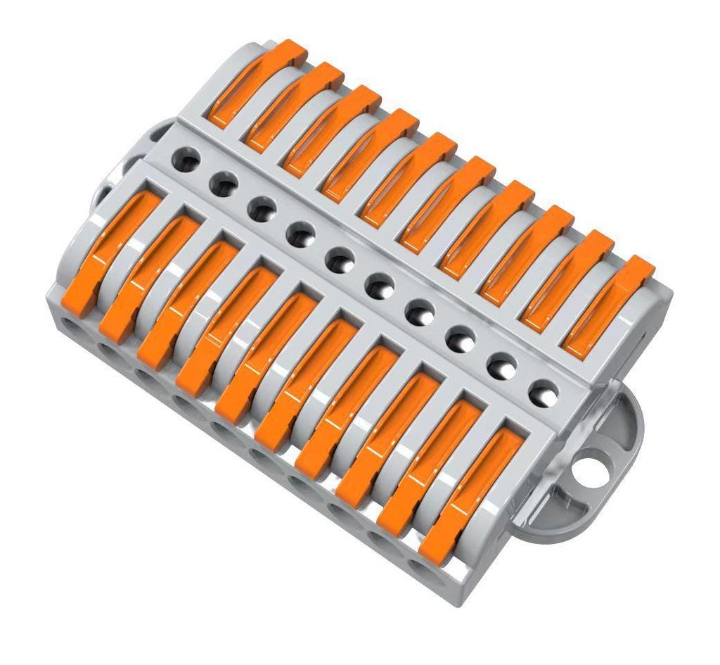 Ear-equipped Quick Connector Splitter: Universal Terminal for Soft & Hard Wires, 2-In/2-Out, Pure Copper
