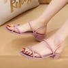 Middle Heel Cross Strap Slippers Female Outer Wear Non-slip Two Wear Sandals Sexy Thick Heel Slippers