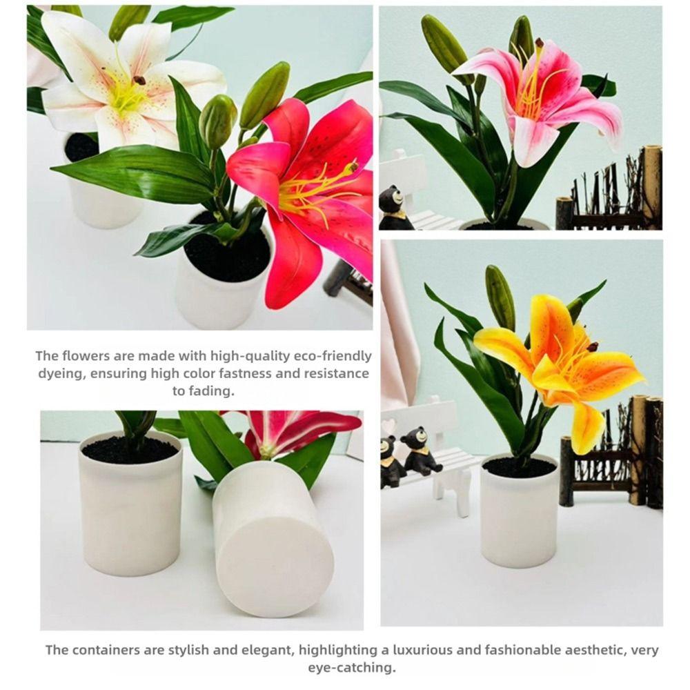 Photo Props Simulation Flowerpotted Plastic Faux Bonsai Vivid Fake Flower  Desktop Ornament