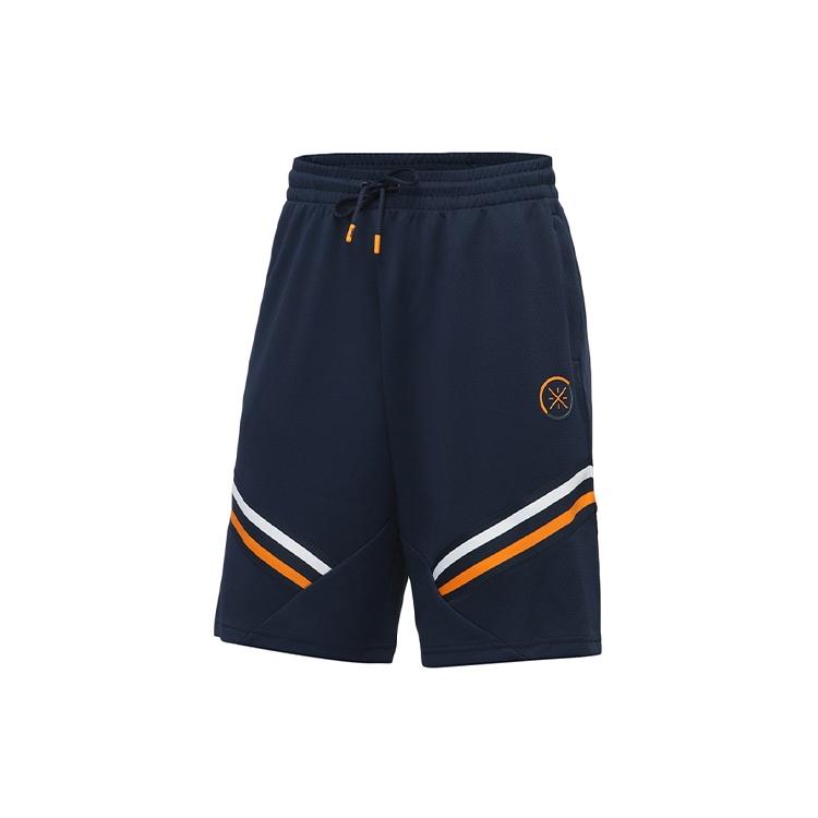 Li-Ning Way Of Wade Logo Basketball Shorts Navy Yellow Men s AAPR001-2 L