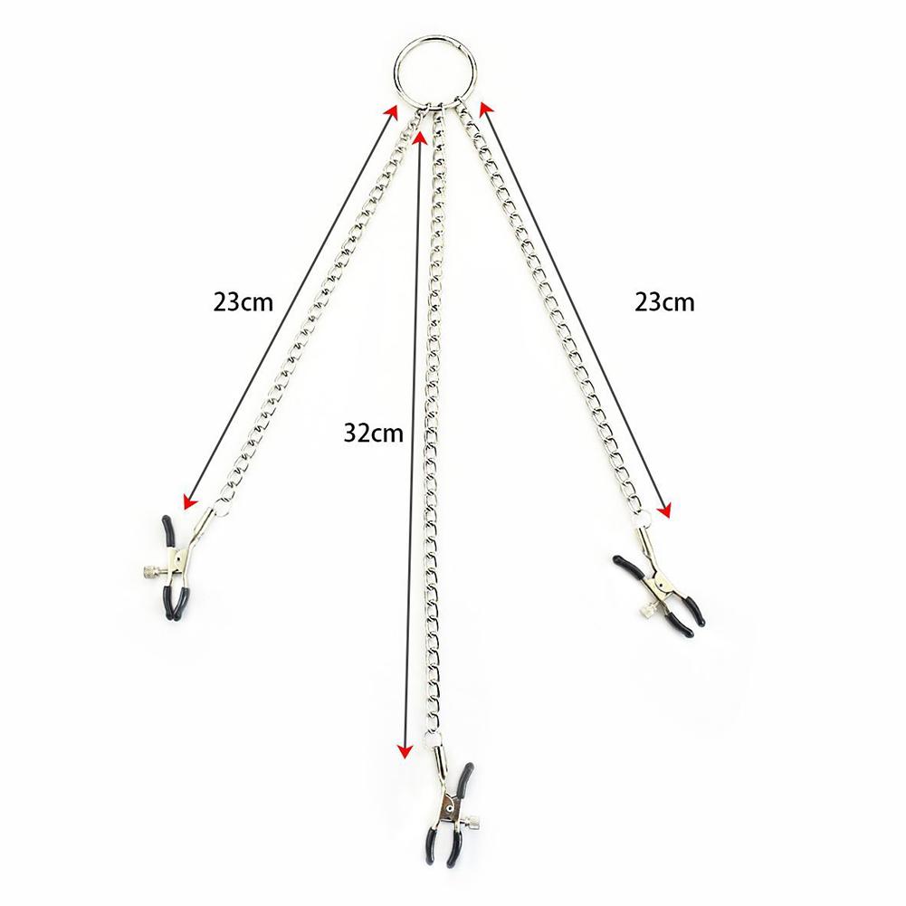 Adjustable Nipple Clamps Metal Necklace Pendant Clitoris Clip Erotic SM Sex Toy for Men and Women