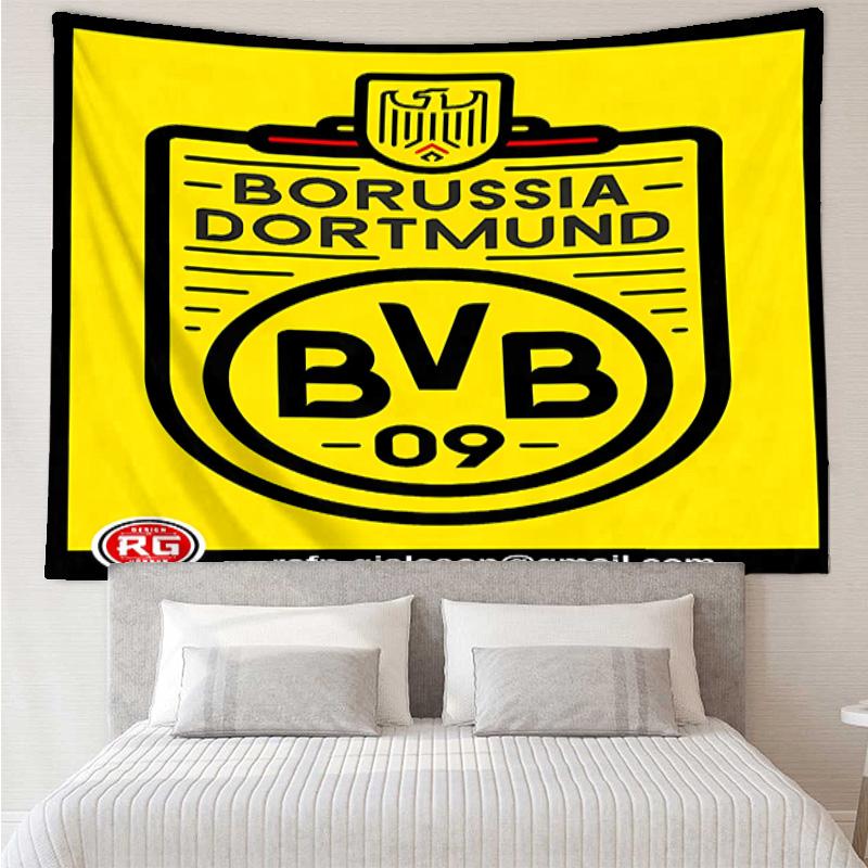 Borussia Dortmund Tapestry for Bedroom Aesthetic Classroom Tapestries Wall Hanging for Living Room Dorm Office,Ideal Creative Gift