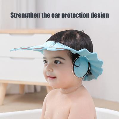 Baby Shampoo Cap Adjustable Safe Shower Bathing Cap Hair Washing Visor Hat with Ear Muffler for Toddler Baby Kids Children
