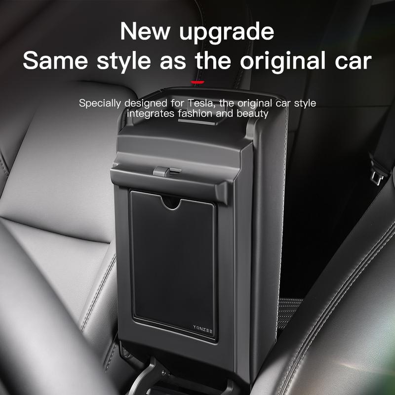 Magnetic Center Console Hidden Storage Box For Tesla Model 3/Y Juniper  Armrest Hidden Organizer Hidden Storage Box Accessory