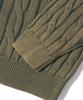 TRILLION Vintage Washed Cable 2-Way Zip-Up Knit (Beige Khaki)