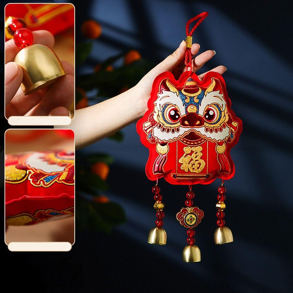 

New Fu Word Wind Chimes Dragon Fish Sachet Pendant Chinese New Year Decor Lion Lucky Bag Festival левиний