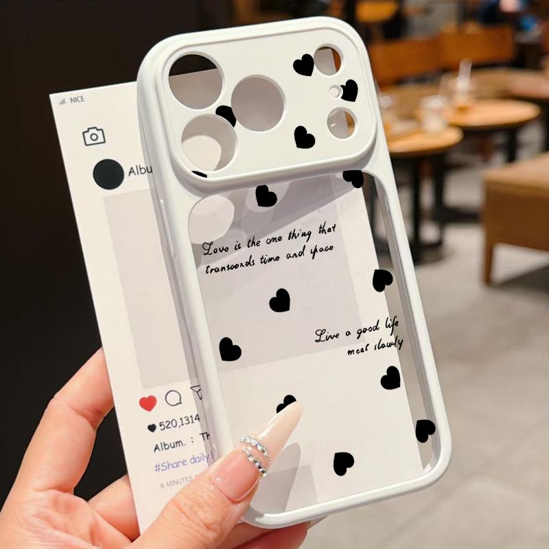 Candy Color Love Hearts Case For iPhone 17 Pro Max For iPhone 16 15 14 13 Pro Max Luxury Hybrid TPU+PC Clear Back Hard Cover