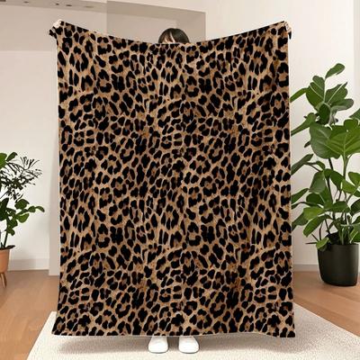1 Stück Luxuriöse Leopardenmuster Flanelldecke-Weich,Kuschelig & Hypoallergen,Ideal für Sofa,Bett,Büro und Outdoor-Gebrauch