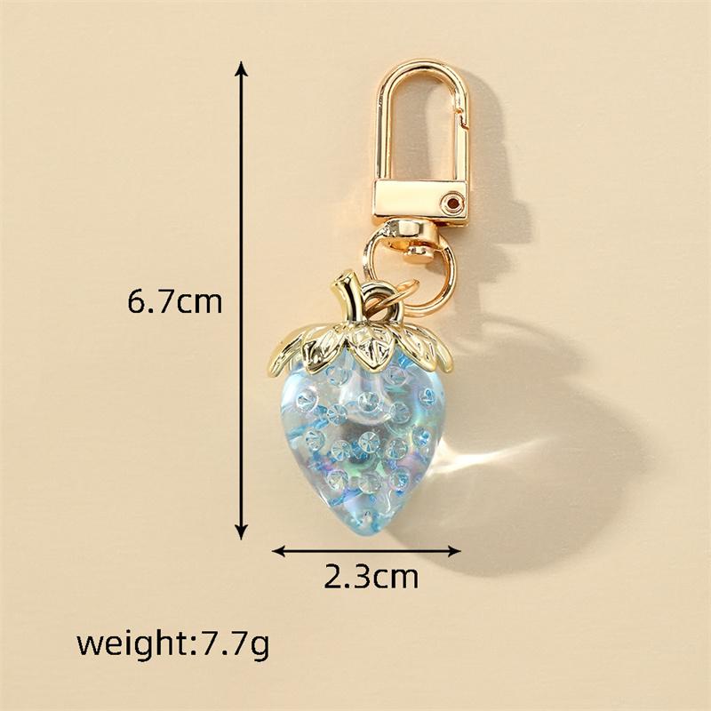 New Colorful Strawberry Keychain Keyring Stylish Pendant Keychains Keyrings Ornament Backpack Pendants Gift for Jewelry
