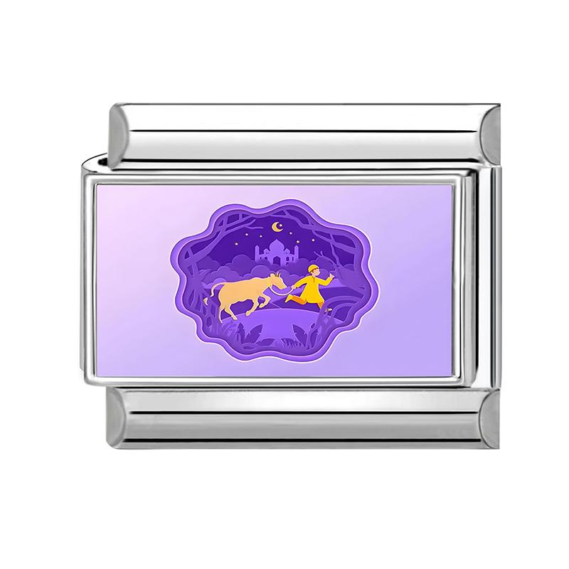 New Classic Hari Raya Haji Element Moon Sheep Pattern Italian Charm Links Fit 9mm Bracelet Stainless Steel DIY Making Jewelry