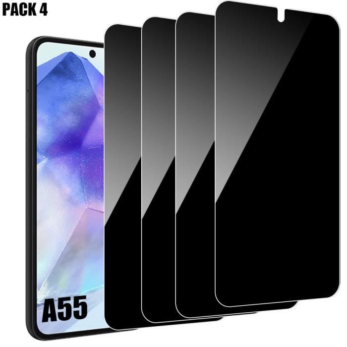 Film de protection - Booling - pour Samsung Galaxy A55 5G - Verre trempé 9H - Anti-espion - 4 pièces