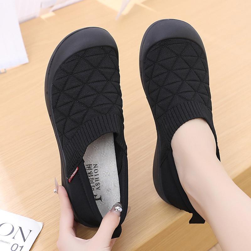 Women's Slip-On Cloth Flats, Soft Upper & Flexible Sole Comfort Shoes, Lightweight Non-Slip Work Loafers for Women