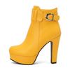 Fashion Women Shoes Fashion Short Boots Autumn Winter Sexy Platform Ankle Boots For Women Black Red Yellow White Lady Shoes Large 34-46
