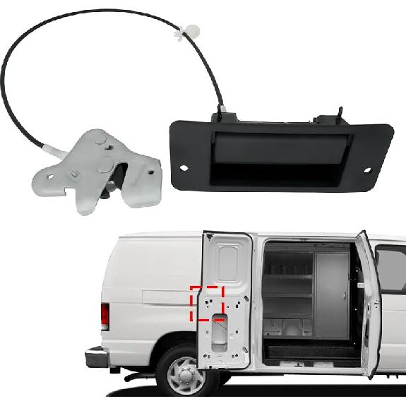 Left Driver Side Rear Cargo Door Latch With Handle For 1992- Ford E150 E250 E350 E450 Econoline Club Wagon Super Duty | Replaces 8C2Z-15431A03-A