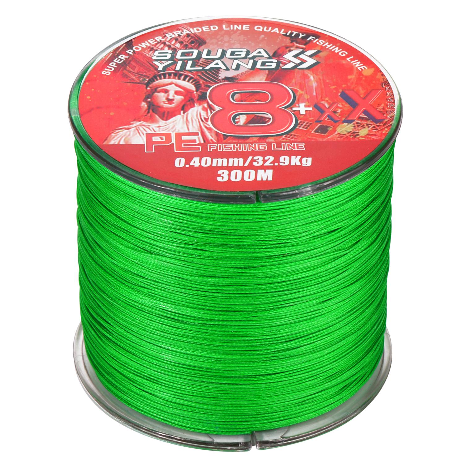 

Sougayilang PE 8-прядная леска 100 м/300 м X8 плетеная леска Макс. 86 фунтов удочка снасти рыболовные снасти 300M-0.14mm-9.2kg-20.3lb зелёный