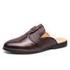 Summer Lightweight Leather Slippers Luxury Brand Personalized Single Button Half Loafers Fashion Men's Comfortable Casual Shoes