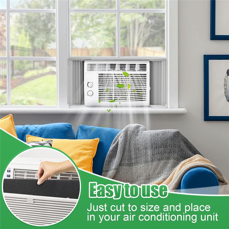 2 Pcs Window Air Conditioner Filters 24 X 15 X1/4Inch Cut To Fit Foam Replacement Filters,For FRIEDRICH,GE,Next Gen AC