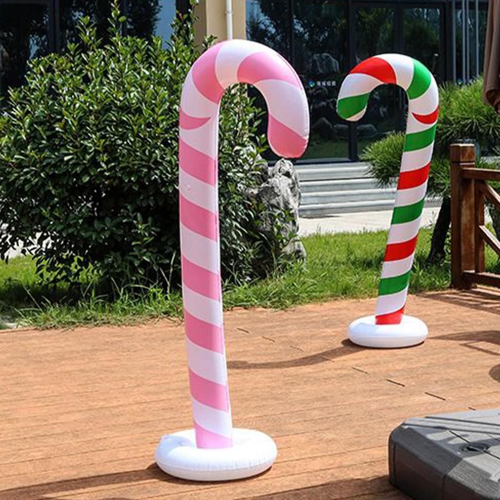 Giant Christmas Balls 57Inch Blow Up Ornament Giant Inflatable Candy Canes For Christmas Decorations For Home Lawn Holiday