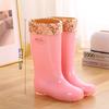 Long rain boots women's fashion rain shoes women's adult no lining high tube waterproof shoes quick-drying rubber shoes summer