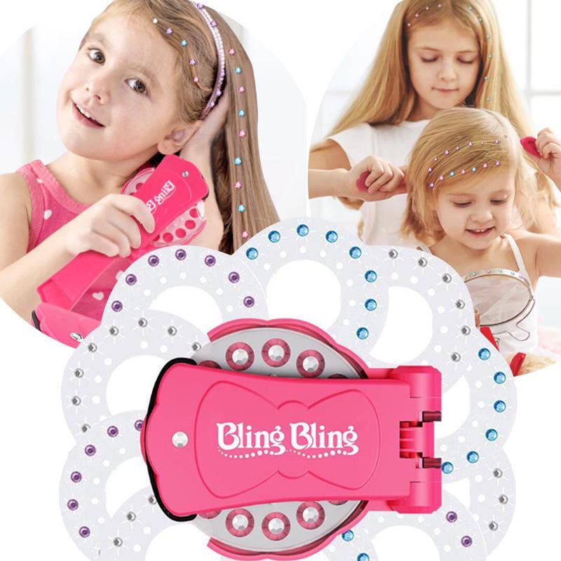 

Rhinestone Hair Styling Machine for Girls - Bling Makeup and Playhouse Toy