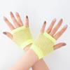 Womens Colorful Shiny Print Mesh Net Gloves Ladies Bridal Fingerless Hollow Out Holes Gloves Wedding Party Short and Long Mittens